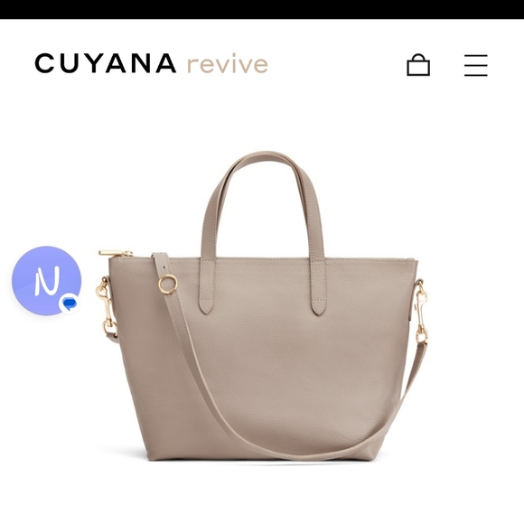 Cuyana Revive genuine leather Tote with gold monogram - Picture 15 of 15